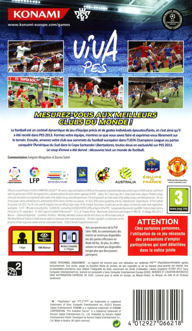 PES 2013: Pro Evolution Soccer box back