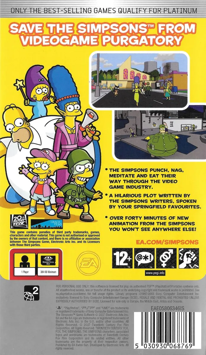 The Simpsons Game box back