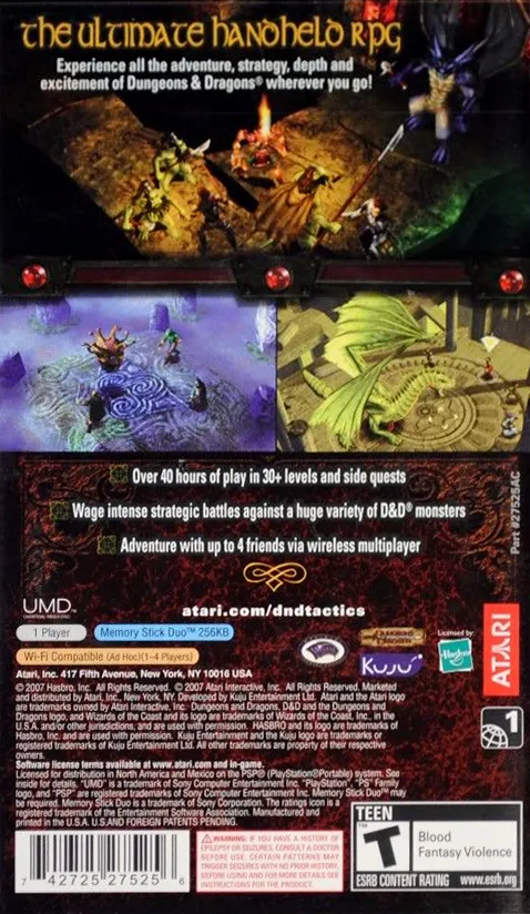 Dungeons & Dragons Tactics box back