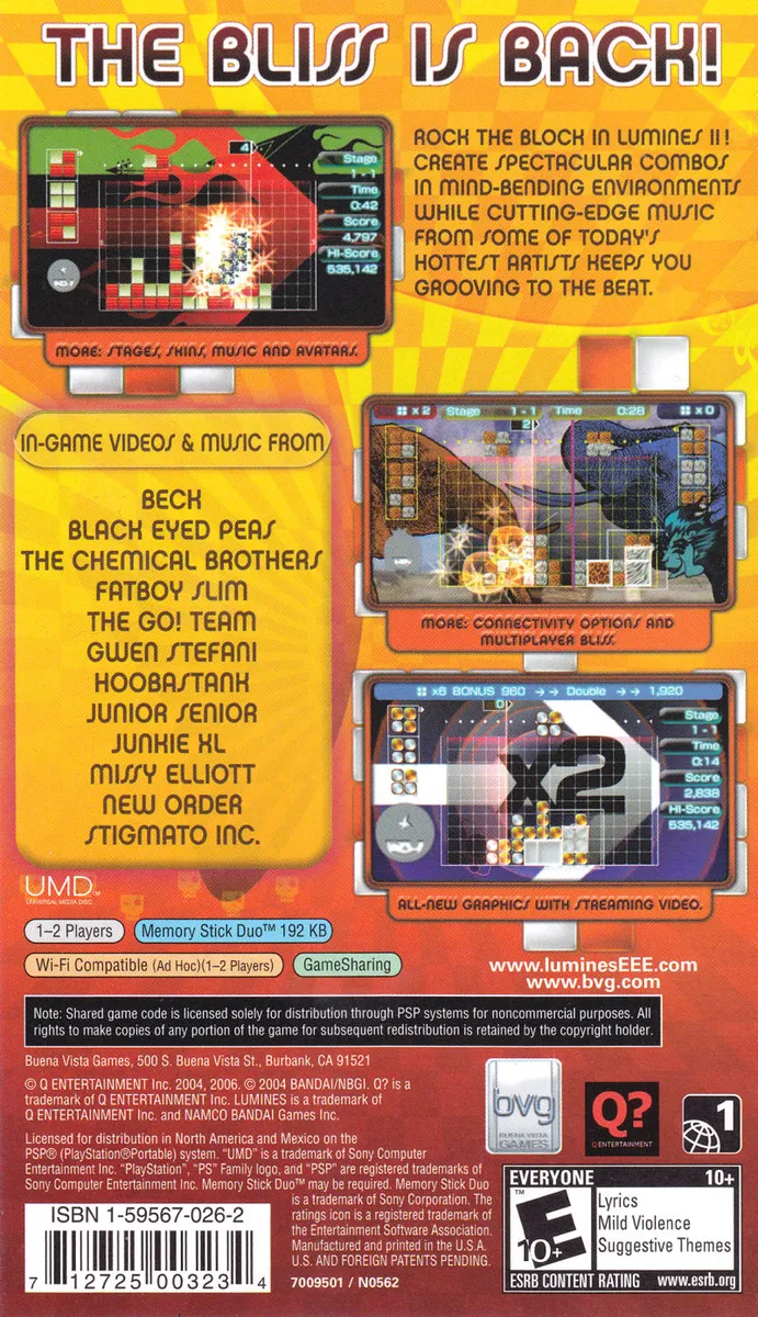 Lumines II box back