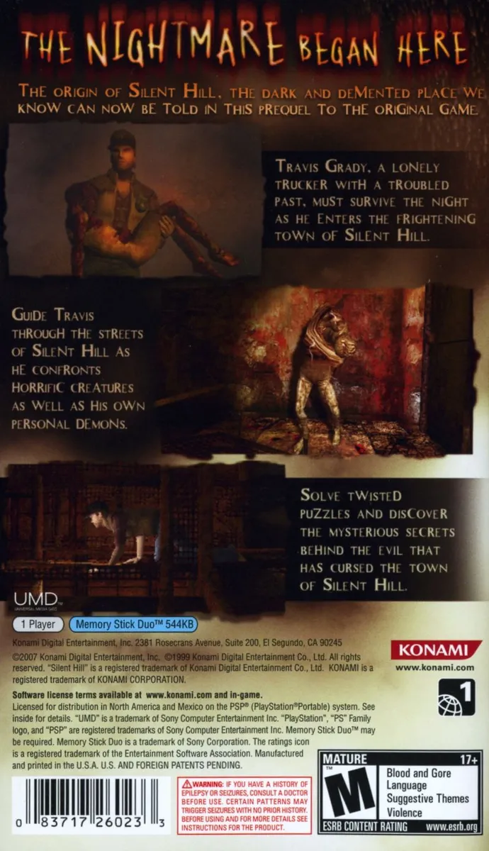 Silent Hill: Origins box back
