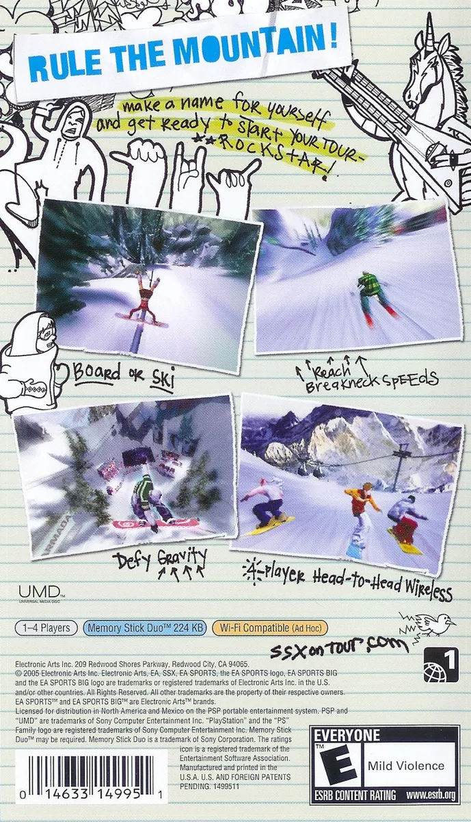 SSX on Tour box back