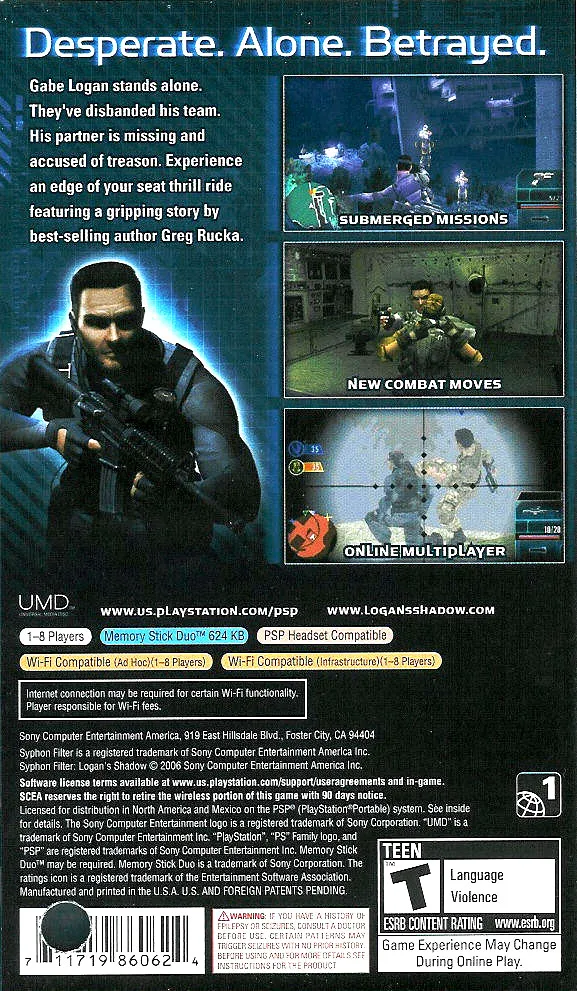 Syphon Filter: Logan's Shadow box back