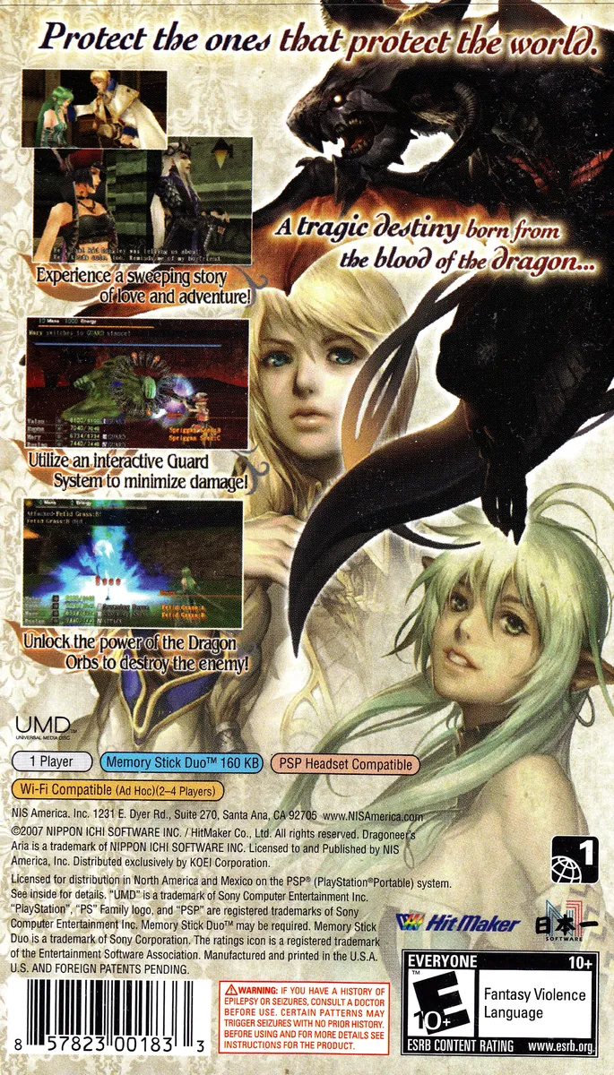 Dragoneer's Aria box back