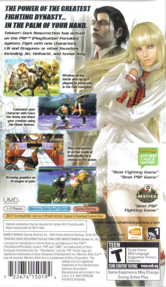 Tekken: Dark Resurrection box back