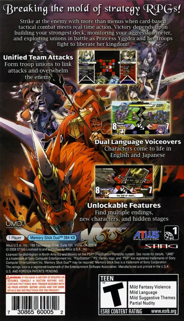 Yggdra Union: We'll Never Fight Alone box back