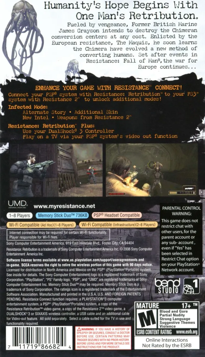 Resistance: Retribution box back