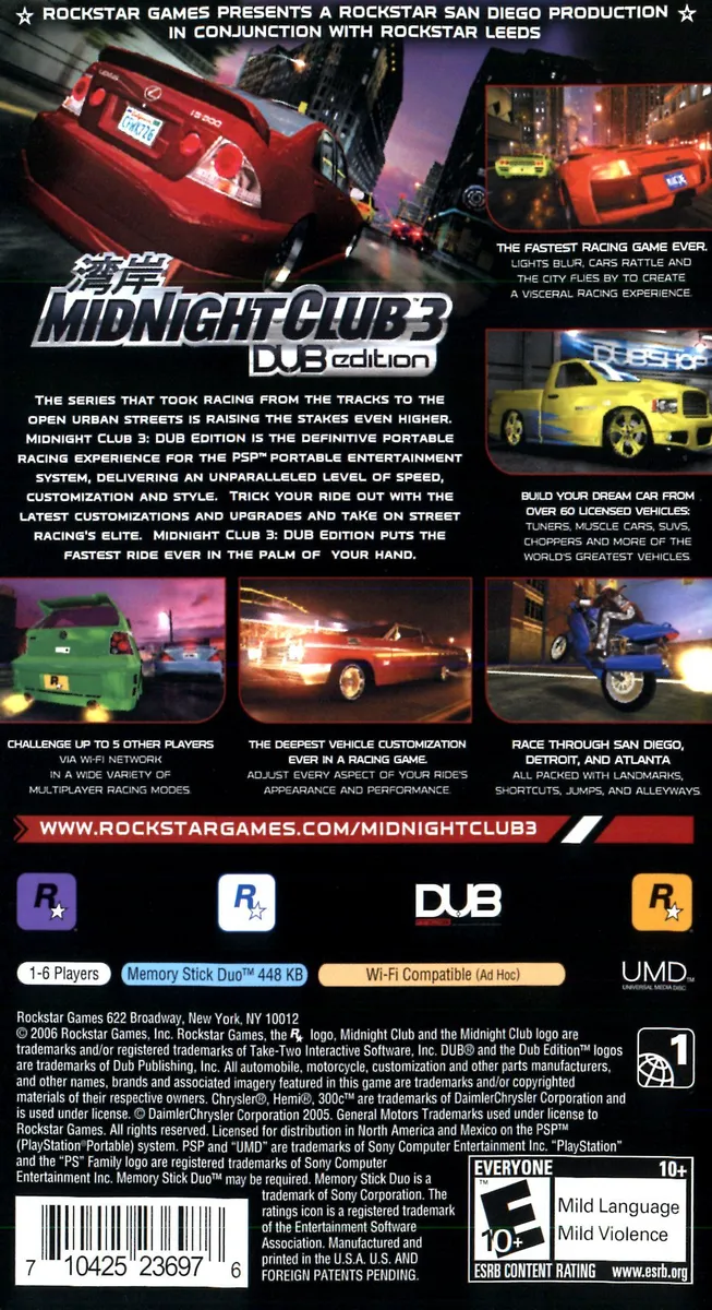 Midnight Club 3: DUB Edition box back