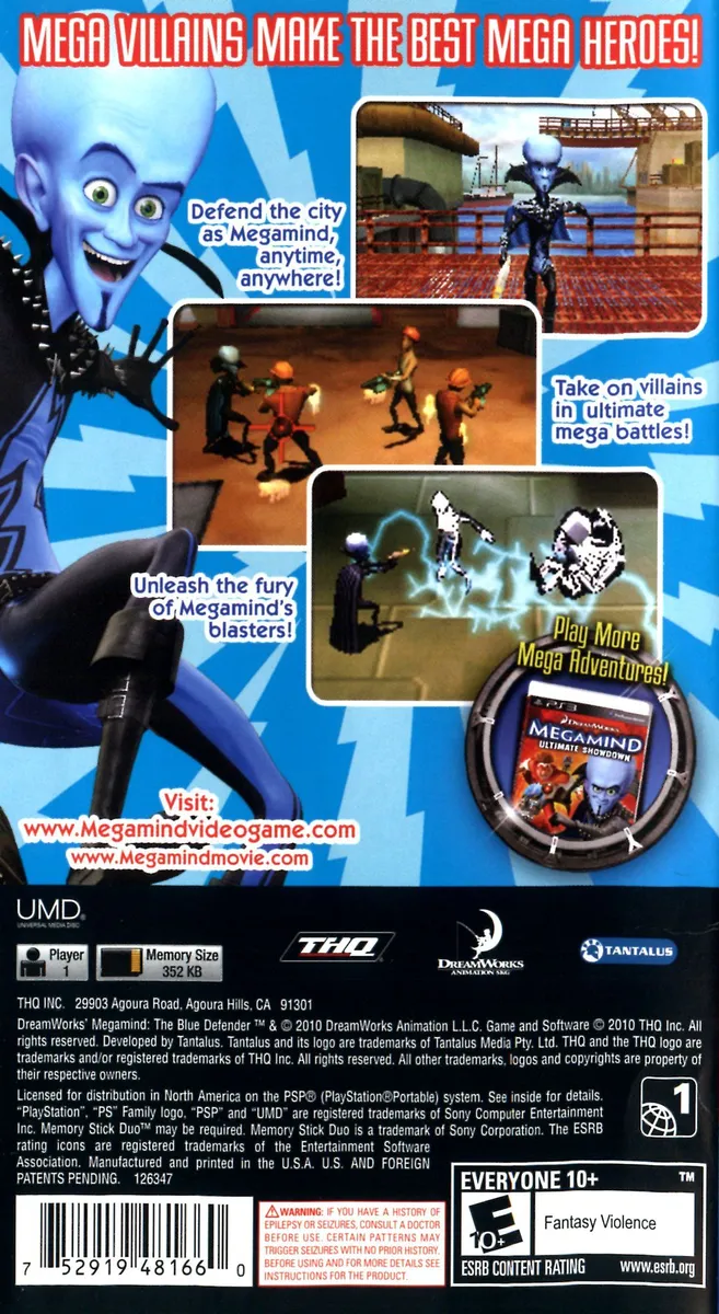 Megamind: The Blue Defender box back