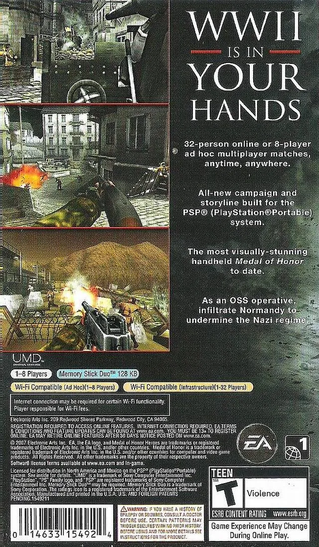 Medal of Honor: Heroes 2 box back