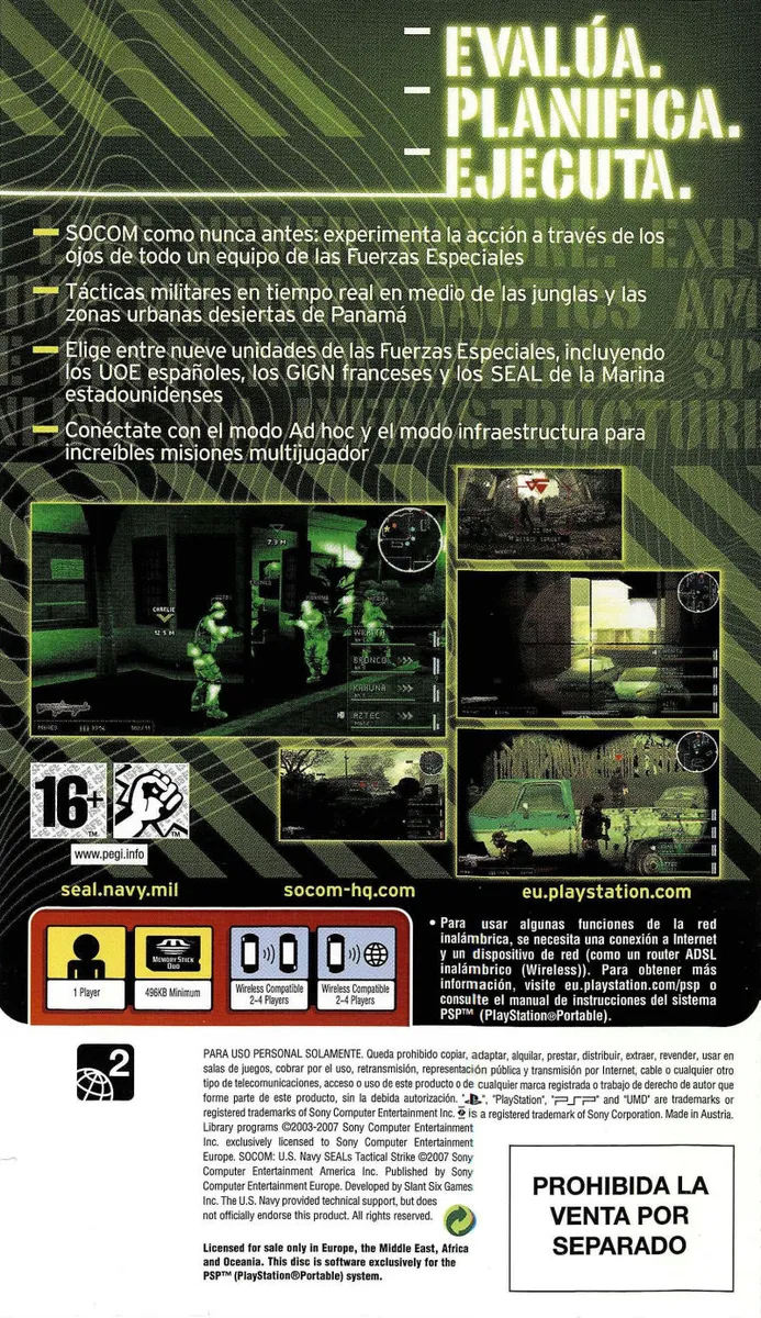 SOCOM: U.S. Navy SEALs: Tactical Strike box back
