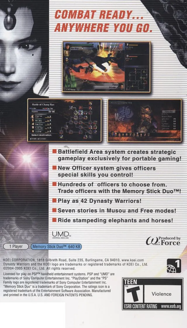 Dynasty Warriors box back