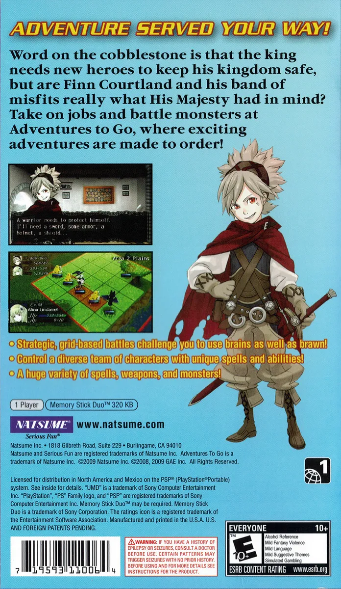 Adventures to Go! box back