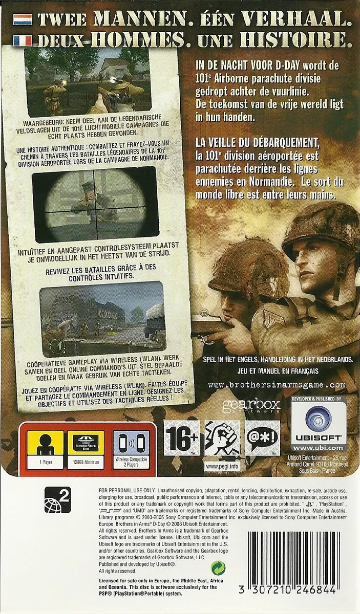 Brothers in Arms: D-Day box back