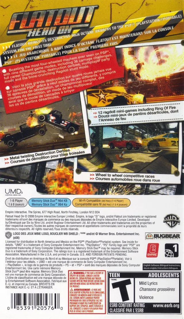 FlatOut: Head On box back