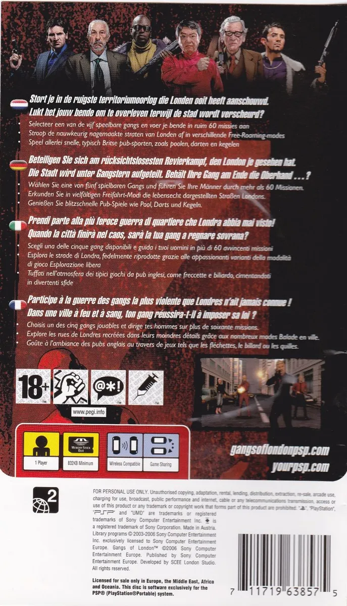 Gangs Of London box back
