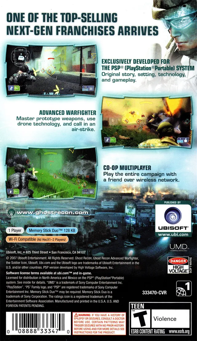 Tom Clancy's Ghost Recon: Advanced Warfighter 2 box back