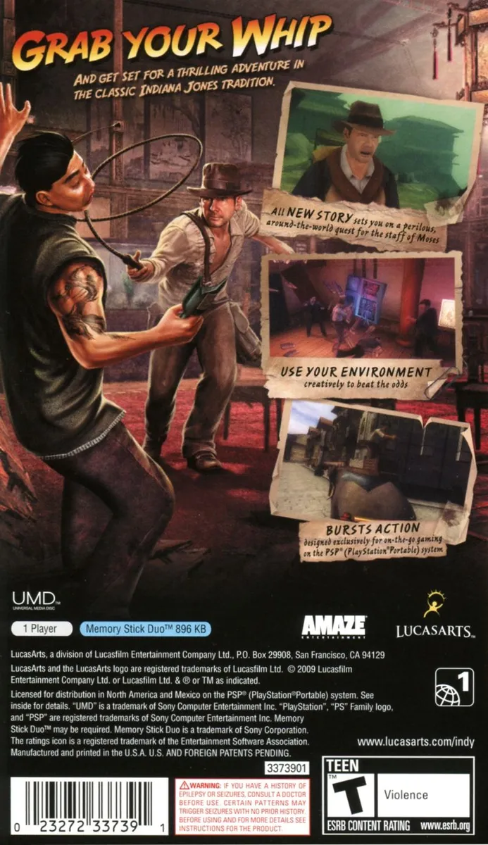Indiana Jones and the Staff of Kings box back