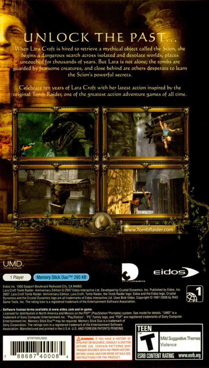 Lara Croft: Tomb Raider: Anniversary box back