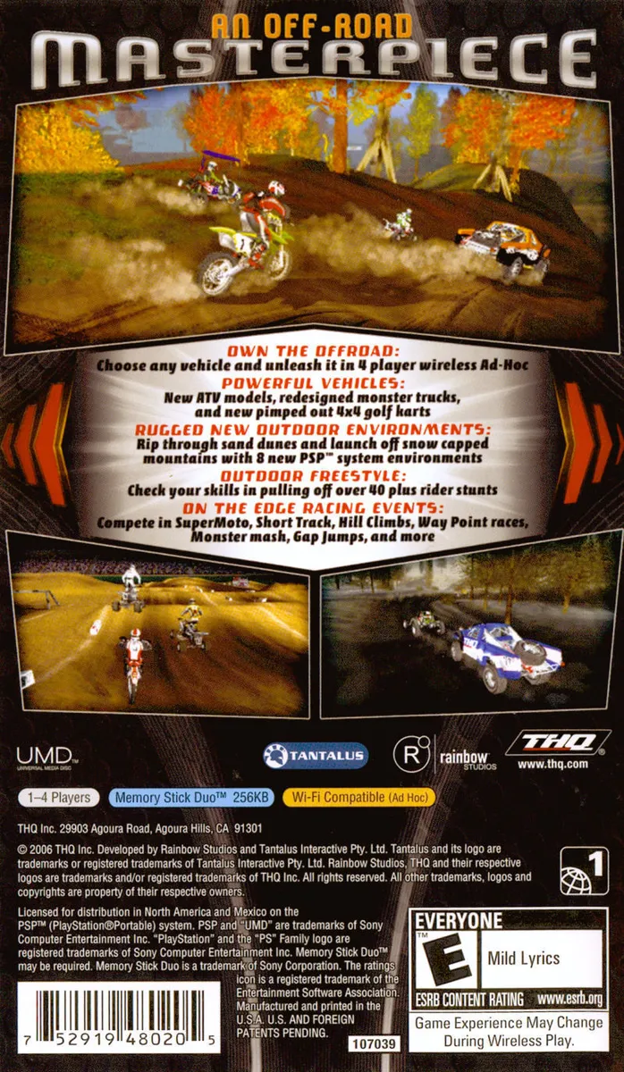 MX vs. ATV: On the Edge box back
