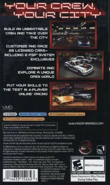 Need for Speed: Carbon: Own the City box back