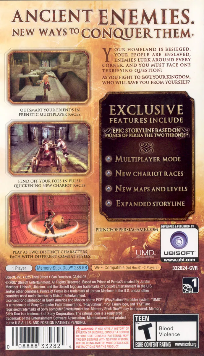 Prince of Persia: Rival Swords box back