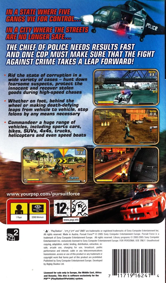 Pursuit Force box back