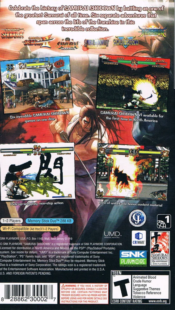 Samurai Shodown: Anthology box back