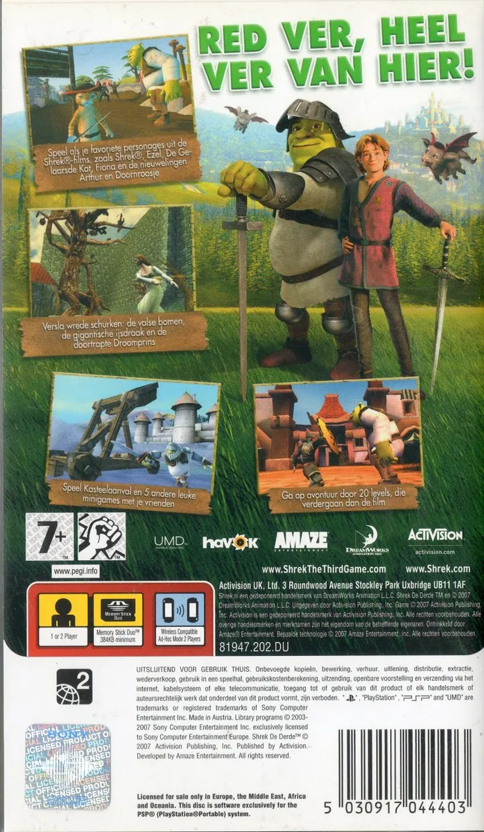 Shrek The Third box back