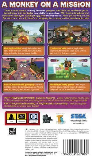 Super Monkey Ball Adventure box back