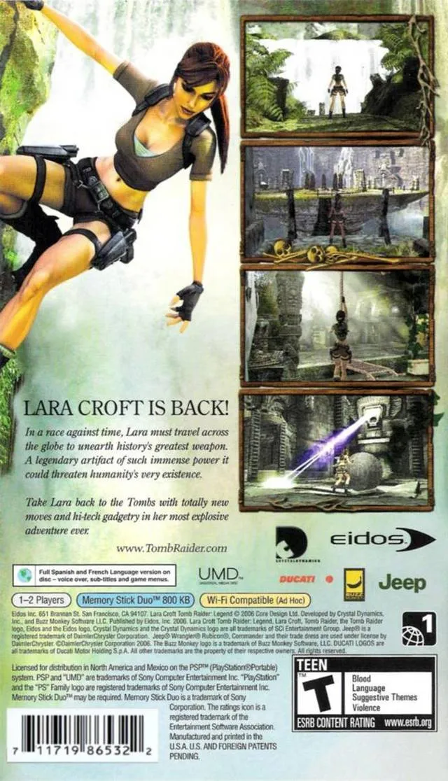 Tomb Raider: Legend box back