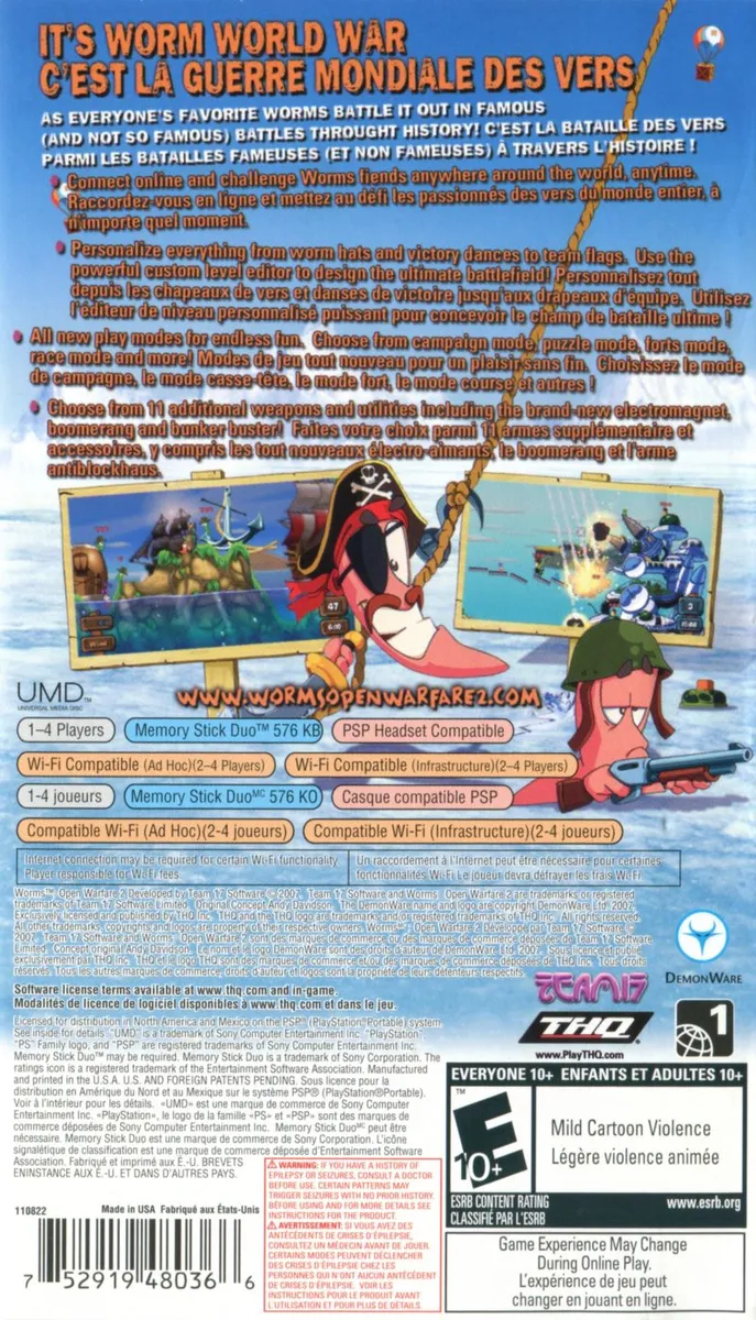 Worms: Open Warfare 2 box back