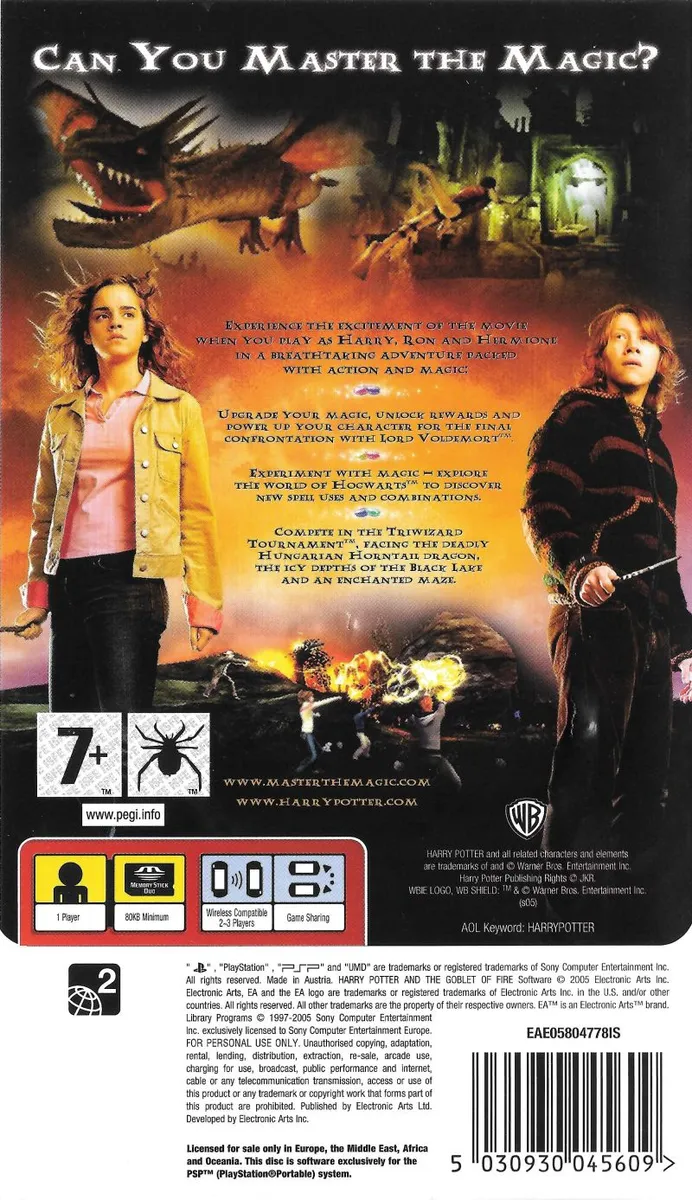 Harry Potter and the Goblet of Fire box back