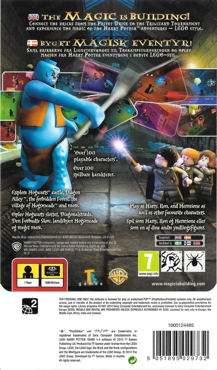 LEGO Harry Potter: Years 1-4 box back