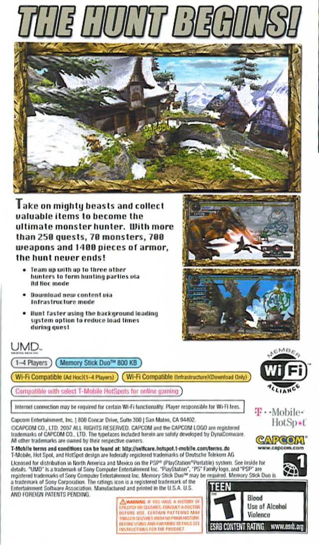 Monster Hunter Freedom 2 box back