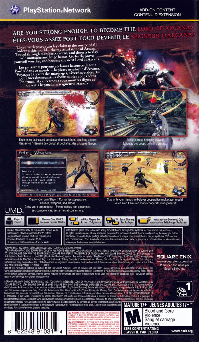 Lord of Arcana box back