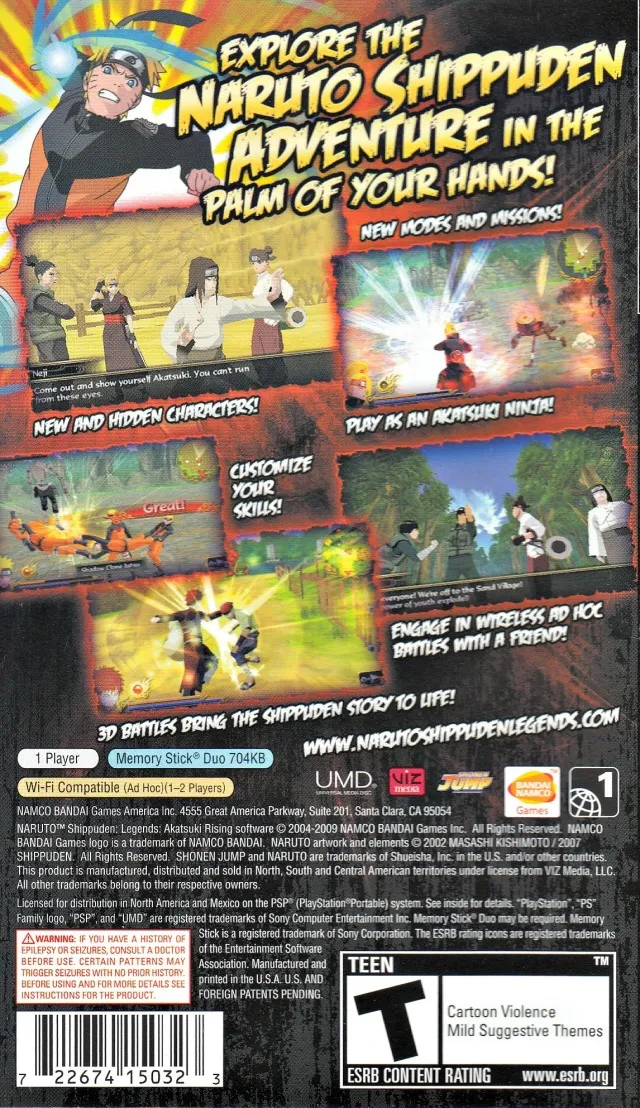 Naruto Shippuden: Legends: Akatsuki Rising box back