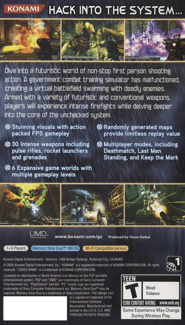 Coded Arms box back