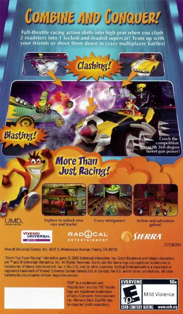 Crash Tag Team Racing box back