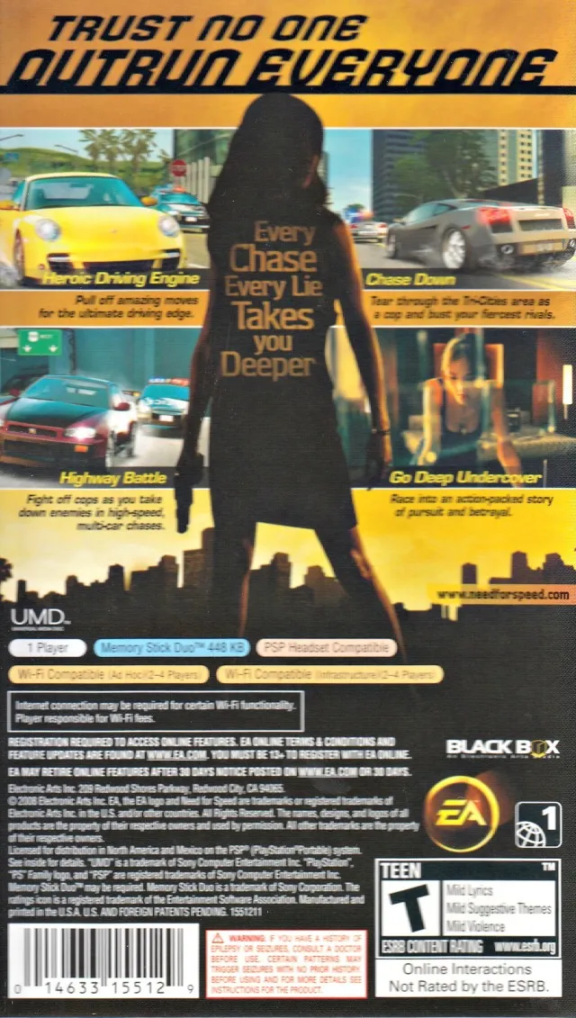 Need for Speed: Undercover box back