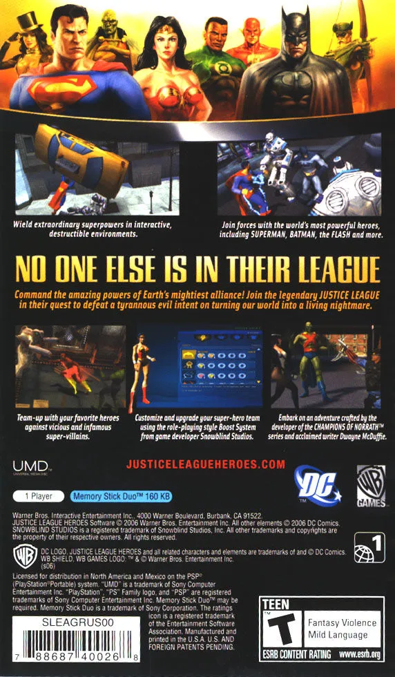 Justice League Heroes box back