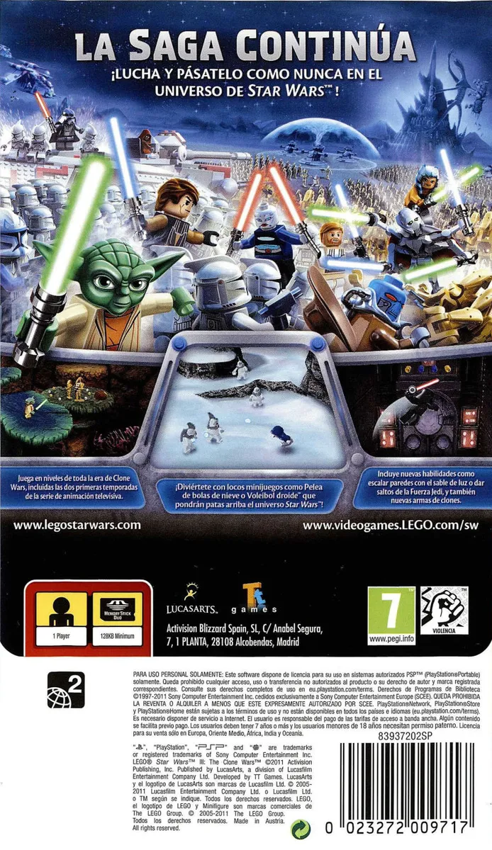 LEGO Star Wars III: The Clone Wars box back