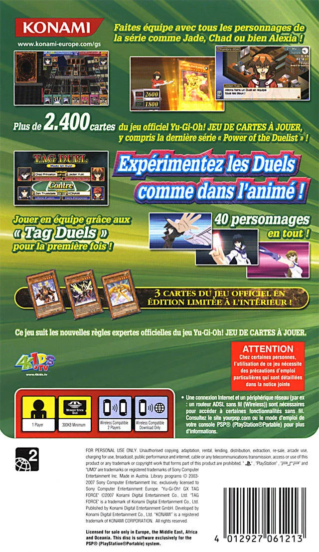 Yu-Gi-Oh! GX: Tag Force box back