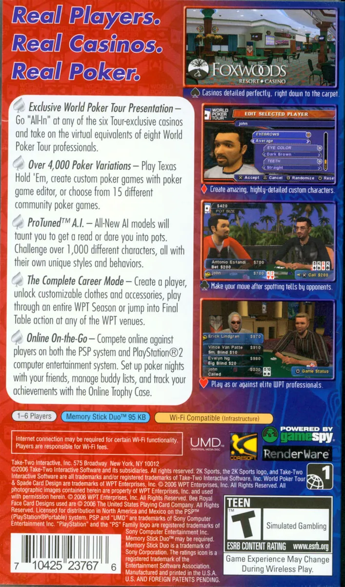 World Poker Tour box back