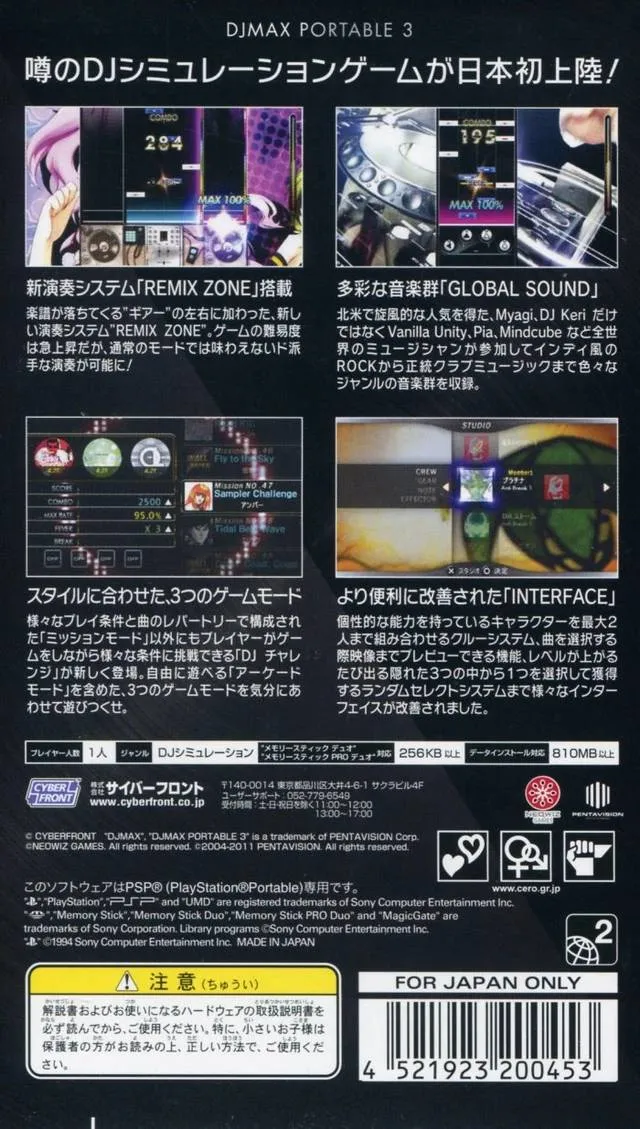 DJ Max Portable 3 box back