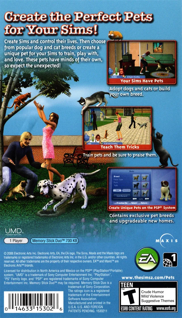 The Sims 2: Pets box back