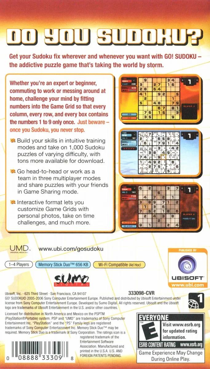 Go! Sudoku box back