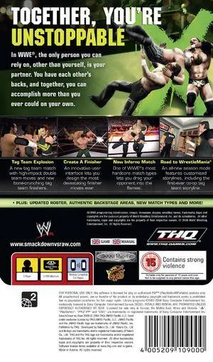 WWE SmackDown vs. Raw 2009 box back