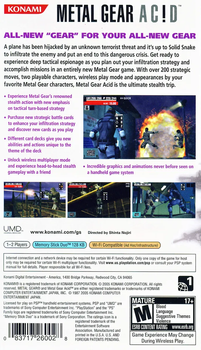Metal Gear Ac!d box back