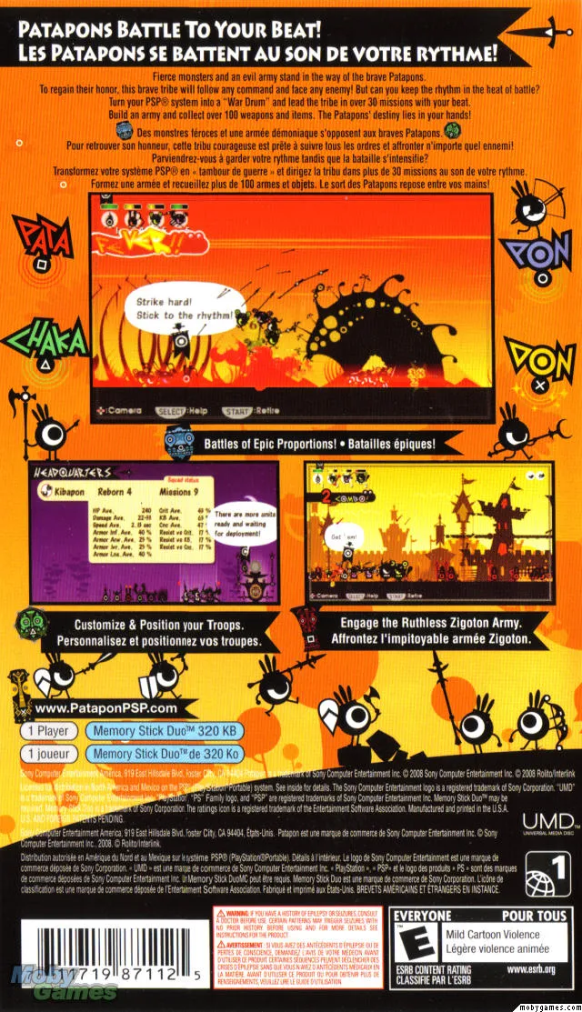 Patapon box back
